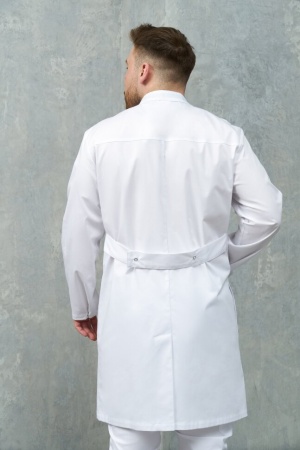 L069А Халат мужской Экстра (176, 104, 92, /белый, /темно-серый)