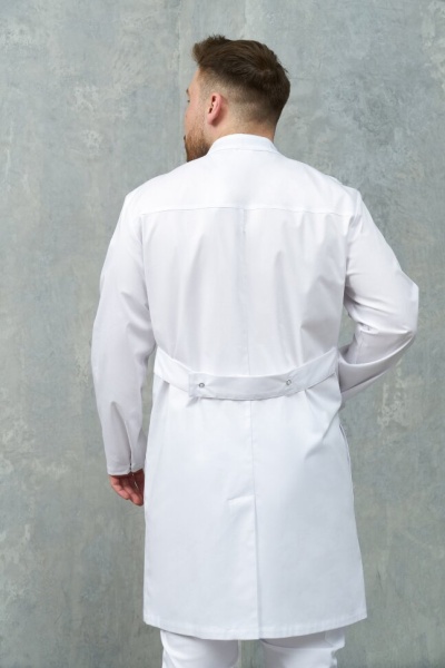 L069А Халат мужской Экстра (176, 104, 92, /белый, /темно-серый)