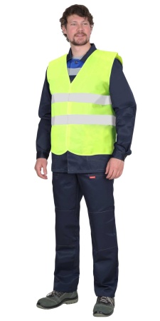 Жилет сигнальный SIRIUS кл.1, 2 СОП (трик.100 гр/м2) лимонный р. 3ХL (120-124/182-188)