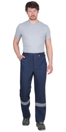 Костюм "СИРИУС-МАСТЕР" летний: куртка кор., брюки темно-синий с васильковым р.  88-92/170-176