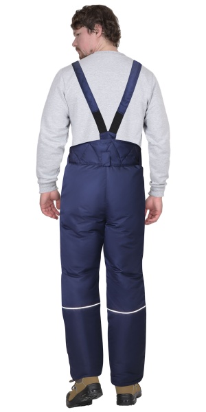 Костюм "Сириус-Комфорт" зимний куртка удл., брюки синий с черным тк.Таслан р. 96-100/170-176