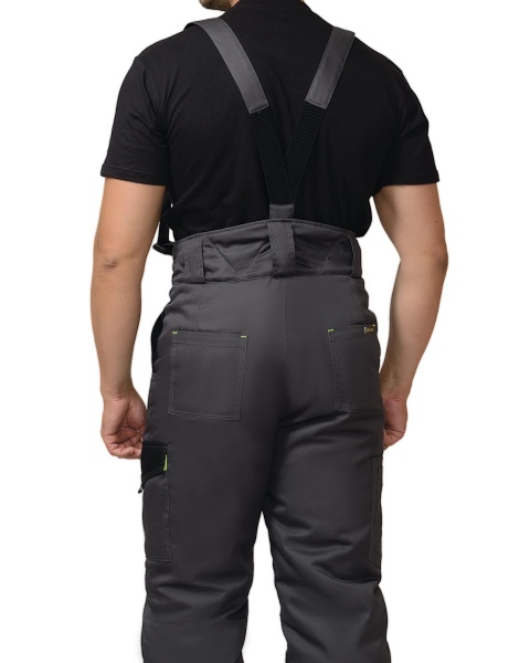 Костюм "СИРИУС-ХОВАРД": зим. куртка дл.,брюки т.-серый с черным и лимон. отд. р.  96-100/170-176