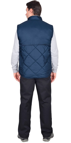 Жилет "СИРИУС-ЕВРОПА" удлиненный (на подкладке флис серый., св.серый) синий р.   88-92 (ЧЗ)