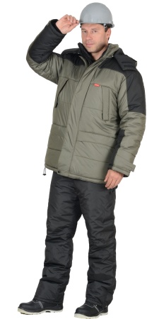 Куртка "СИРИУС-Европа" оливковая с чёрным р. 96-100/182-188 (ЧЗ)