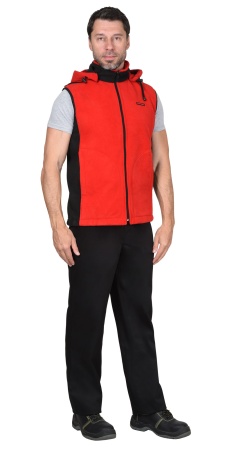 Жилет "Техно" (флис дублированный) красный с черным р.120-124 (ЧЗ)