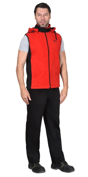 Жилет "Техно" (флис дублированный) красный с черным р.120-124 (ЧЗ)