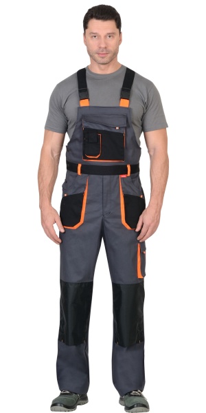 Полукомбинезон "СИРИУС-МАНХЕТТЕН" т.серый с оранжевым и черным р.  96-100/170-176