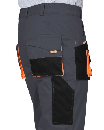 Брюки "СИРИУС-МАНХЕТТЕН" т.серые с оранжевым и черным р. 104-108/170-176
