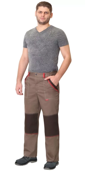 Брюки "СИРИУС-ФАВОРИТ- СТИЛЬ" кофейный с т.-коричневым и красным кантом р. 112-116/182-188