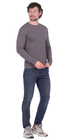 Футболка длинные рукава серая 160г/м2 р. XXL