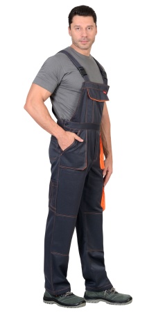 Полукомбинезон "СИРИУС-CROWN" т.серый с оранжевым р.  96-100/170-176