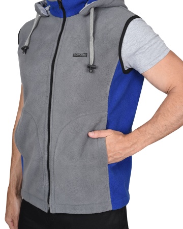 Жилет "Техно" (флис дублированный) серый с васильковым р. 104-108 (ЧЗ)