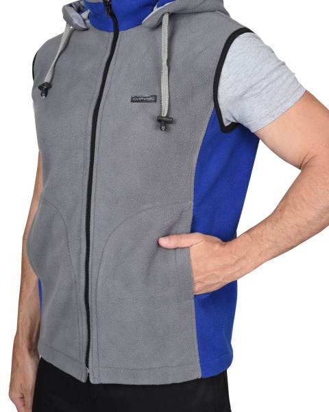 Жилет "Техно" (флис дублированный) серый с васильковым р. 104-108 (ЧЗ)