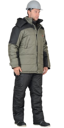 Куртка "СИРИУС-Европа" оливковая с чёрным р. 96-100/182-188 (ЧЗ)