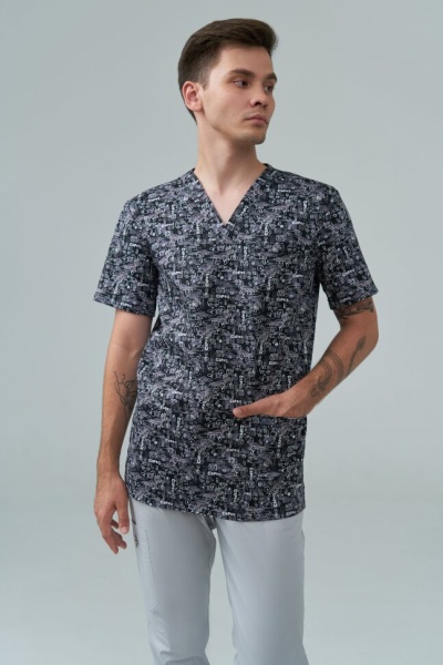 T329 Куртка мужская Принт-стрейч (182, 104, 92, /Авто 1)