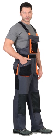 Полукомбинезон "СИРИУС-МАНХЕТТЕН" т.серый с оранжевым и черным р.  96-100/170-176