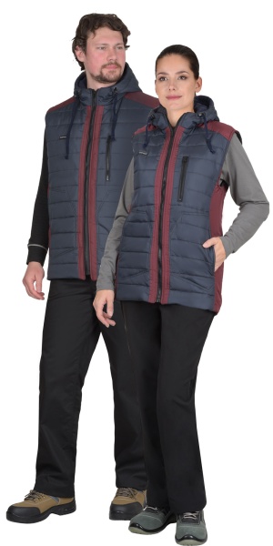 Жилет "СИРИУС-Урбан" сине-серый с бордовым р.  96-100 (ЧЗ)