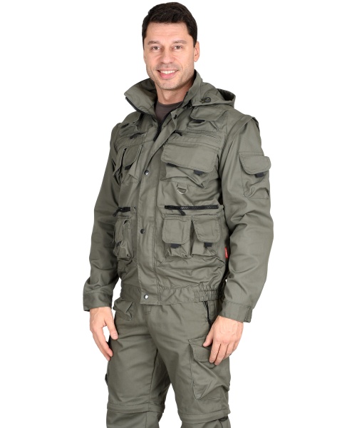 Костюм "СИРИУС-Тигр" куртка, брюки (тк. смесовая)  оливковый р.   88-92/182-188