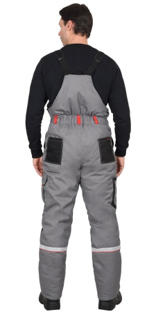 Костюм "СИРИУС-Стан" зимний: куртка, п/к, средне-серый с черной и красной отделкой р.  96-100/170-176