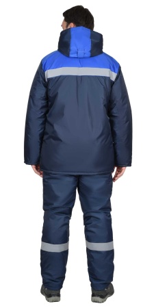 Костюм "СИРИУС-Рост-Норд" куртка, п/к, т-синий с васильковым. Тк.Оксфорд р. 112-116/182-188