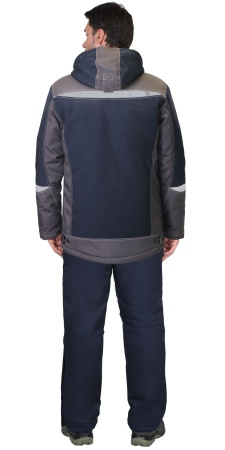 Куртка "СИРИУС-ОЗОН" зимняя, синяя с серым р.104-108/170-176 (ЧЗ)