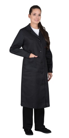 Халат х/б диагональ, женский тёмный р.104-108/158-164