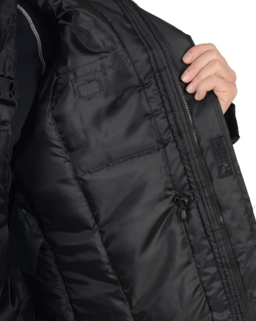 Костюм "СИРИУС-Безопасность" (охрана/охранник) зимний: куртка дл., п/комб. чёрный р.  88-92/170-176