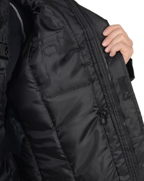 Костюм "СИРИУС-Безопасность" (охрана/охранник) зимний: куртка дл., п/комб. чёрный р.  88-92/170-176