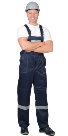 Костюм "СИРИУС-ЛЕГИОНЕР" куртка, полукомбинезон синий с серым и СОП 50мм р.  96-100/170-176