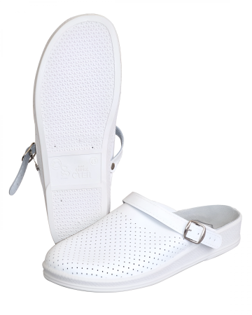 Туфли сабо мужские с ремешком искусственная кожа Белые 10-12-2 разм. 41