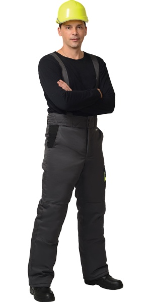 Костюм "СИРИУС-ХОВАРД": зим. куртка дл.,брюки т.-серый с черным и лимон. отд. р.  96-100/170-176