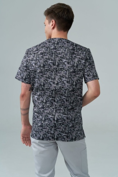 T329 Куртка мужская Принт-стрейч (182, 104, 92, /Авто 1)