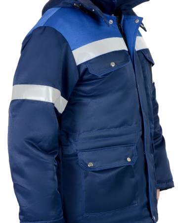 Костюм "СИРИУС-ТИТАН" зимний: куртка дл., п/комб. т.синий с васильковым и СОП-50мм. р. 112-116/170-1