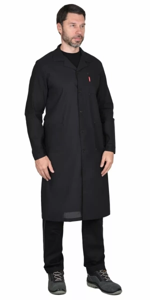 Халат х/б бязь, мужской тёмный р.104-108/170-176