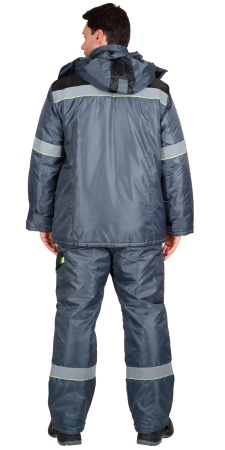 Костюм "СИРИУС-ХОВАРД":зим.куртка дл.,п/к,т.-серый с черн. и лимон.отд. и СОП тк. Оксфорд р. 96-100/182-188