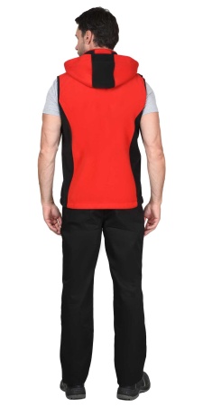 Жилет "Техно" (флис дублированный) красный с черным р.120-124 (ЧЗ)