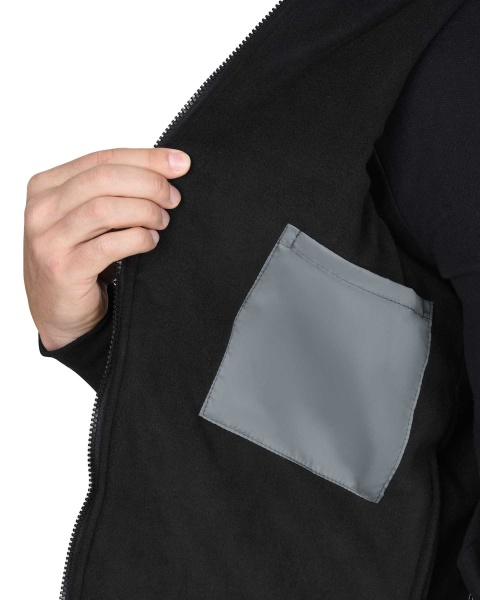 Жилет "СИРИУС-ЕВРОПА" удлиненный (на подкладке флис черный) графит р. 104-108 (ЧЗ)