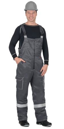 Костюм "СИРИУС-ТИТАН" зимний: куртка дл., п/комб. т.серым с серым и СОП-50мм. р.  96-100/170-176