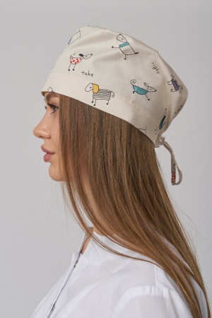 3-3150К Колпак Хлопок (57-59, /Таксы на бежевом)