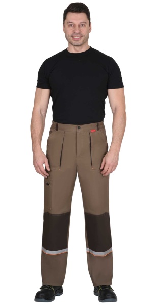 Костюм "СИРИУС-РОДОС"мужской:куртка,брюки(св.-коричневый с т.-коричневым)тк.Родос р.  96-100/170-176