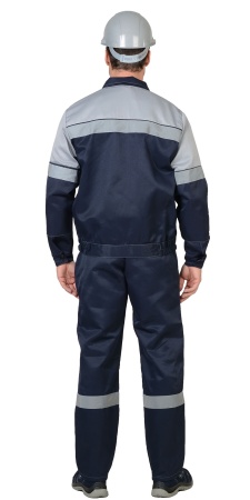 Костюм "СИРИУС-ЛЕГИОНЕР" куртка, полукомбинезон синий с серым и СОП 50мм р.  96-100/170-176