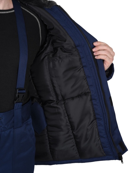 Костюм "СИРИУС-Рост-Арктика": курт.брюки, синий с васильковым и СОП 50мм  р.104-108/182-188