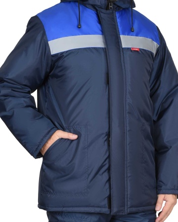 Костюм "СИРИУС-Рост-Норд" куртка, п/к, т-синий с васильковым. Тк.Оксфорд р. 112-116/182-188