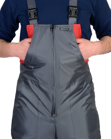 Костюм "СИРИУС-Орбита" зимний: куртка кор.,п/комб. серый с красным и СОП р.  96-100/170-176