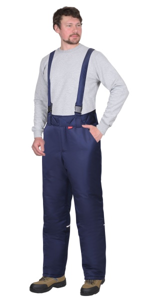 Костюм "Сириус-Комфорт" зимний куртка удл., брюки синий с черным тк.Таслан р. 96-100/170-176