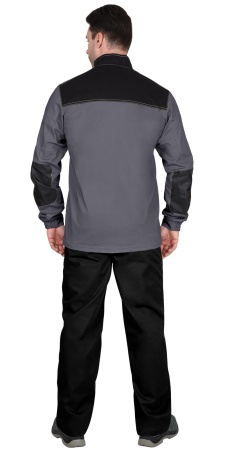 Куртка "СИРИУС-МАНХЕТТЕН" длинная темно-серая с оранж. и черн.  р.112-116/170-176 (ЧЗ)