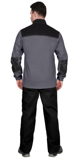 Куртка "СИРИУС-МАНХЕТТЕН" длинная темно-серая с оранж. и черн.  р.112-116/170-176 (ЧЗ)