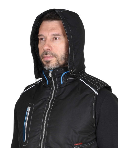 Жилет "СИРИУС-АЛЕКС" (на подкладке тафетта) с капюшоном, черый р.  88-92 (ЧЗ)