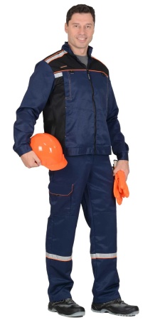 Костюм "СИРИУС-ПРАКТИК-1"летн.: куртка, п/к. т/-син с чер р. 112-116/170-176