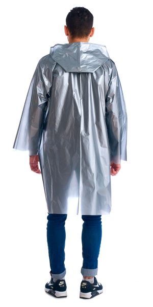 Плащ-дождевик Сириус-Люкс на липучке ПВД 80 мкр. пропаянные швы, серебряный